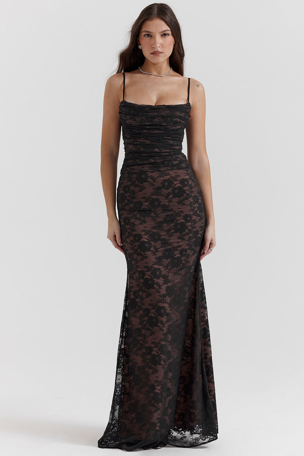 Delphina | Chique Korset Maxi Jurk met Kantdetails