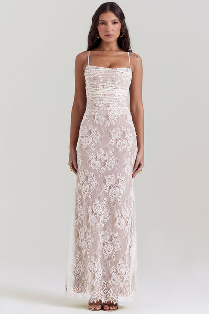 Delphina | Chique Korset Maxi Jurk met Kantdetails