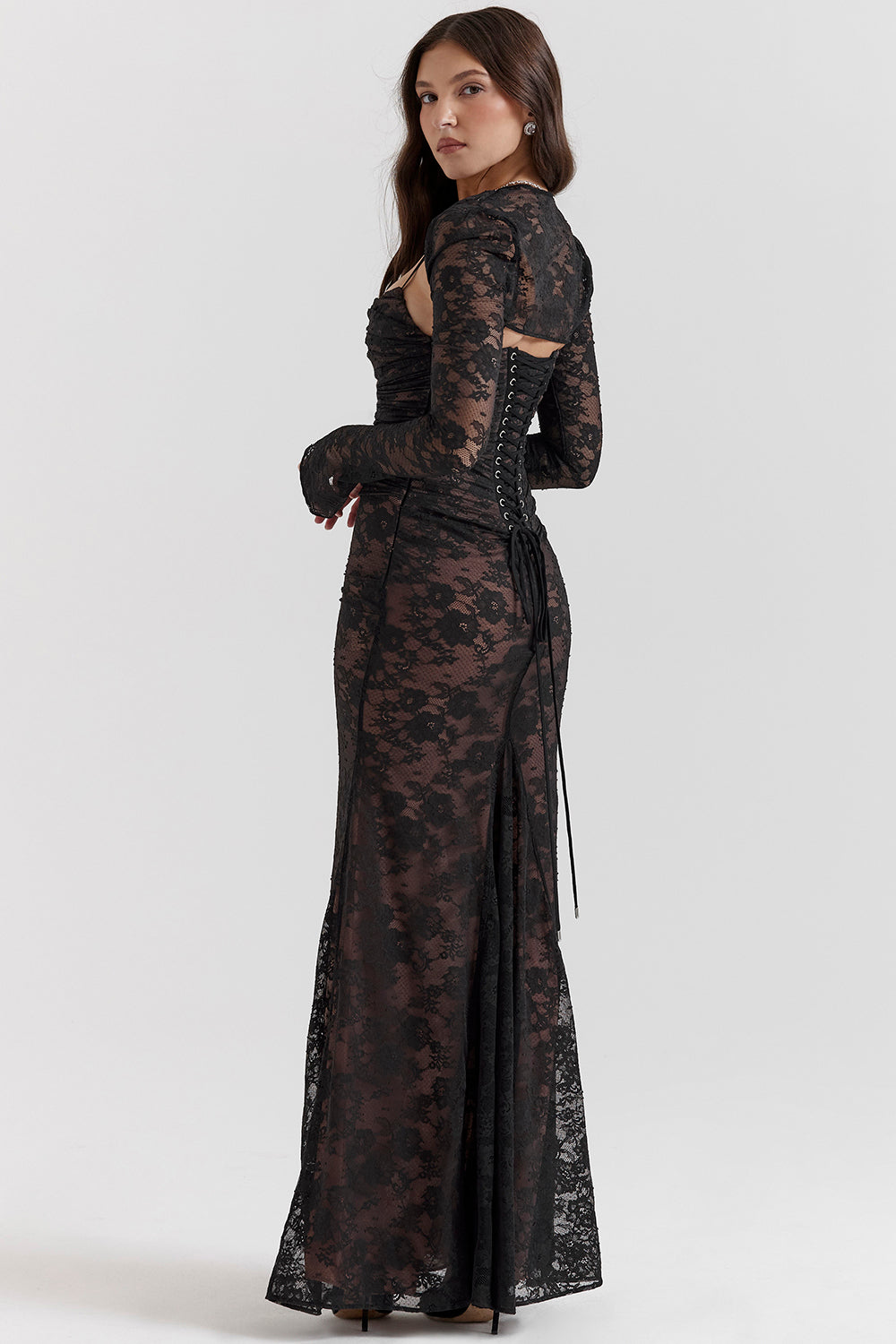 Delphina | Chique Korset Maxi Jurk met Kantdetails