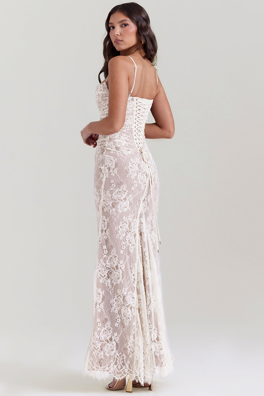 Delphina | Chique Korset Maxi Jurk met Kantdetails