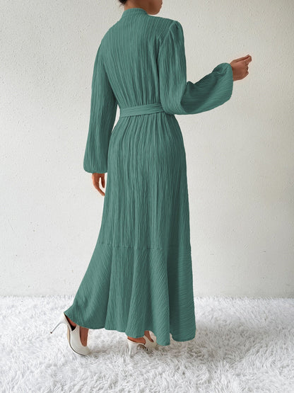MAUREEN | Jurk met Lange Mouwen en Tailleaccent
