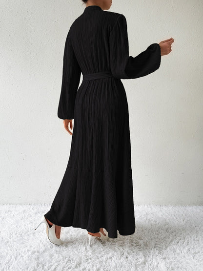 MAUREEN | Jurk met Lange Mouwen en Tailleaccent