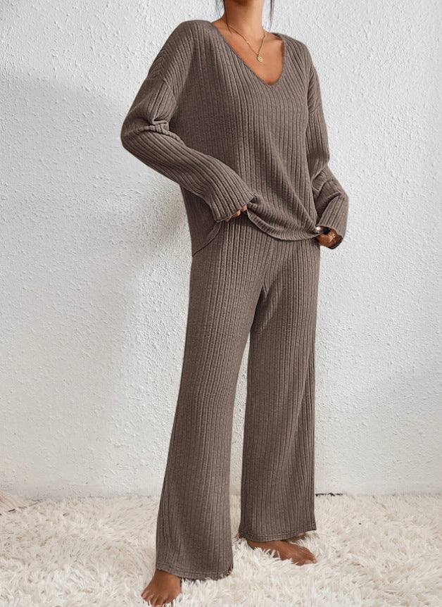 Lena – Stijlvolle Gebreide Set met V-hals | Comfort & Elegantie