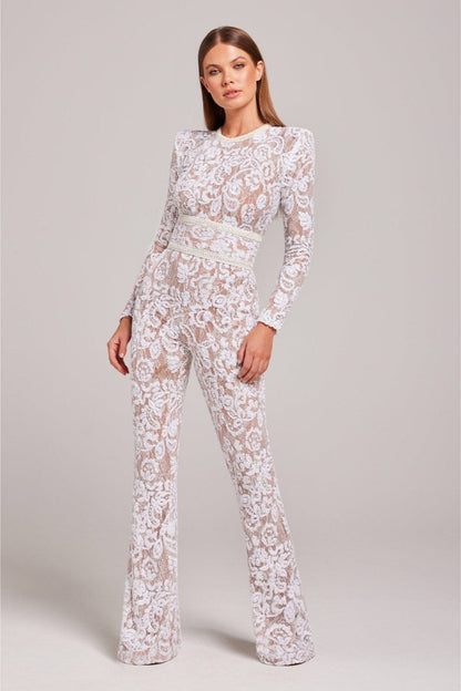 Bella | Lange Mouw Jumpsuit | Glamoureuze Avonden | Luxe Pailletten en Kant