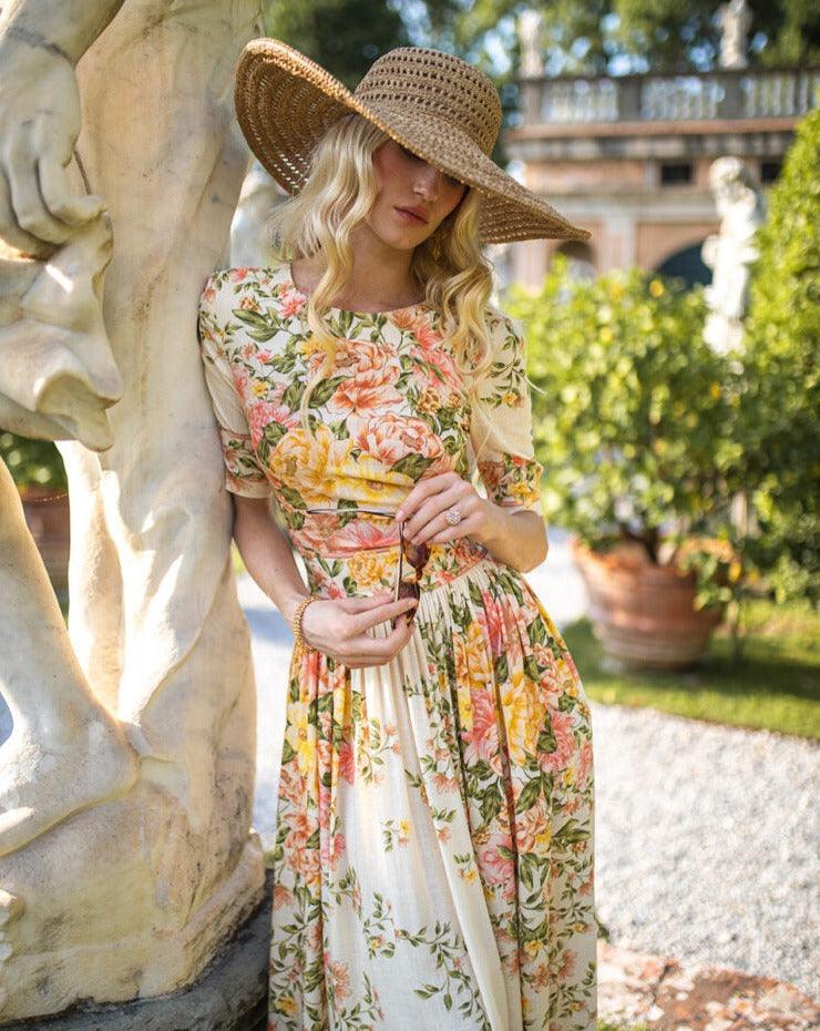 FLORELLA | Bloemen midi-jurk met elegante flair