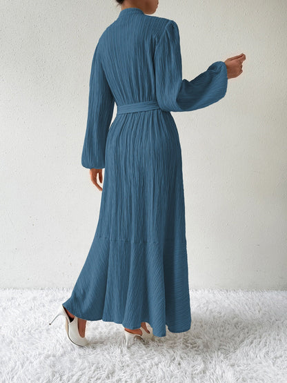 MAUREEN | Jurk met Lange Mouwen en Tailleaccent