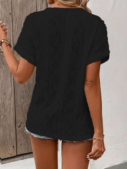 ALMA | Gebreide V-Hals Top met Knoopdetail