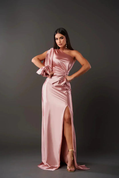 DALINA | One-Shoulder Bruiloftsgast Maxi Jurk met Split