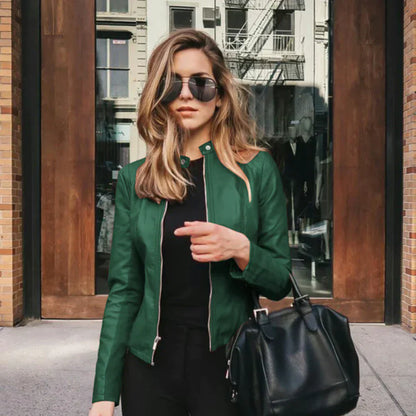 RAINE | Tijdloos leren damesjack met moderne flair