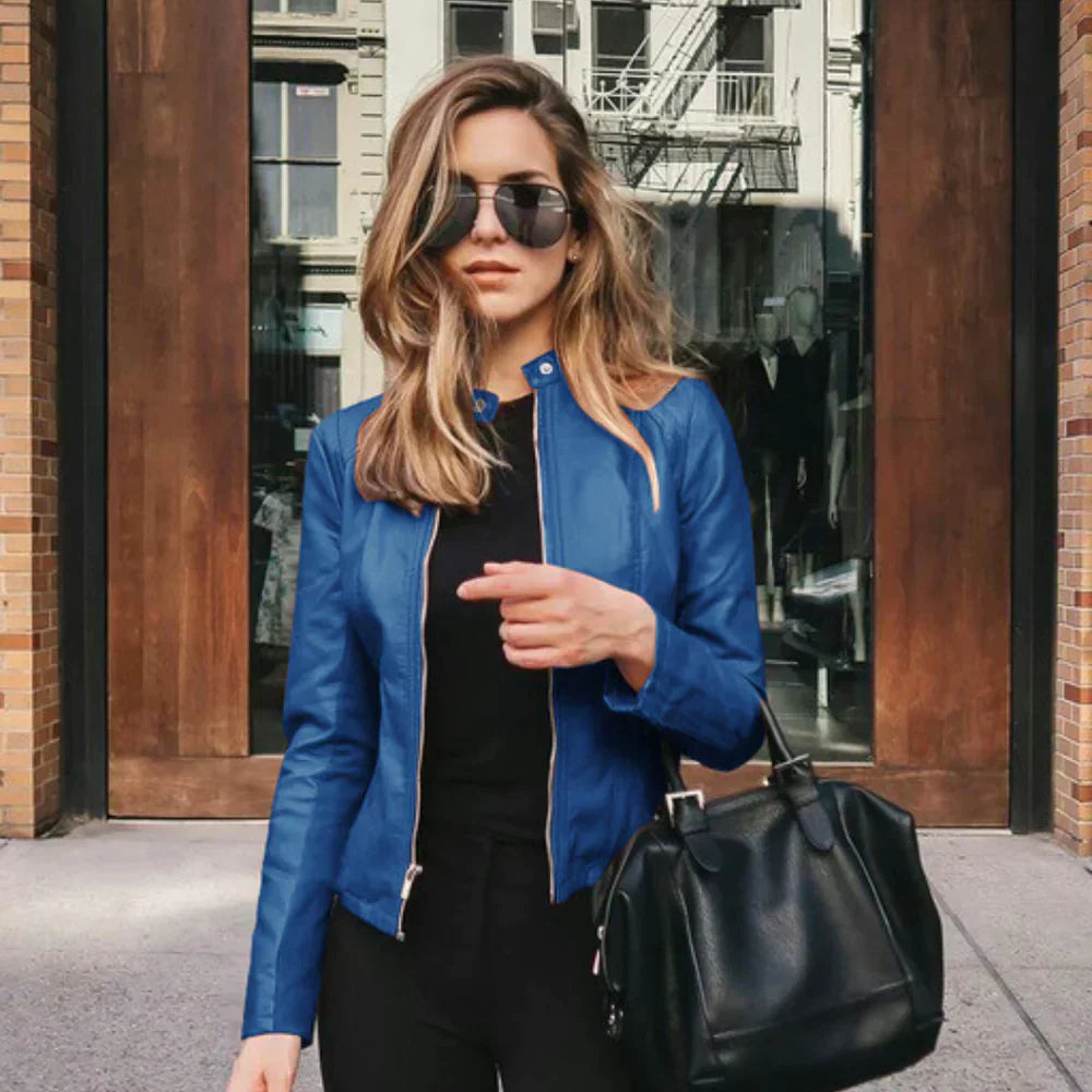 RAINE | Tijdloos leren damesjack met moderne flair
