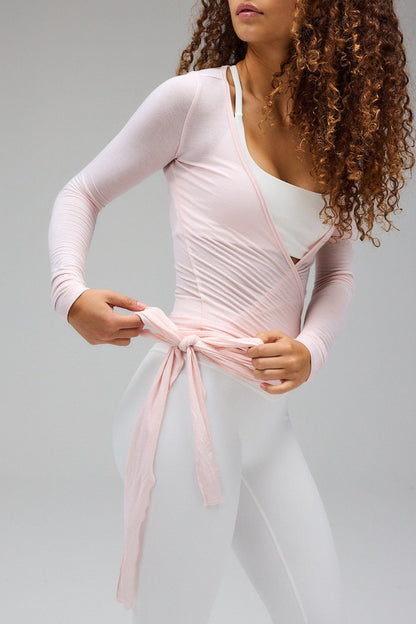 LIVARA | Elegante Wikkelblouse met Verstelbare Linten