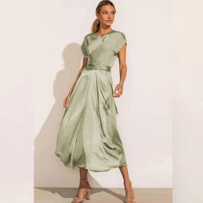 Elaria | Elegante Midi Avondjurk met Gelaagde Mouwen