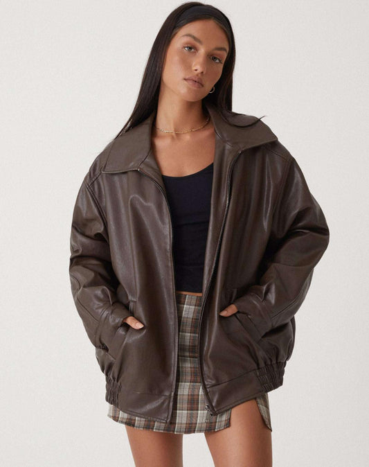 Noor | Oversized Leren Zomerjas Voor Dames
