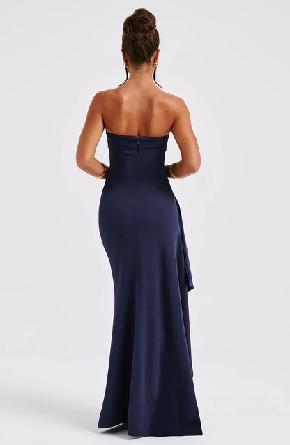 EVENYA | Comfortabele maxi jurk off-shoulders met twistdetail